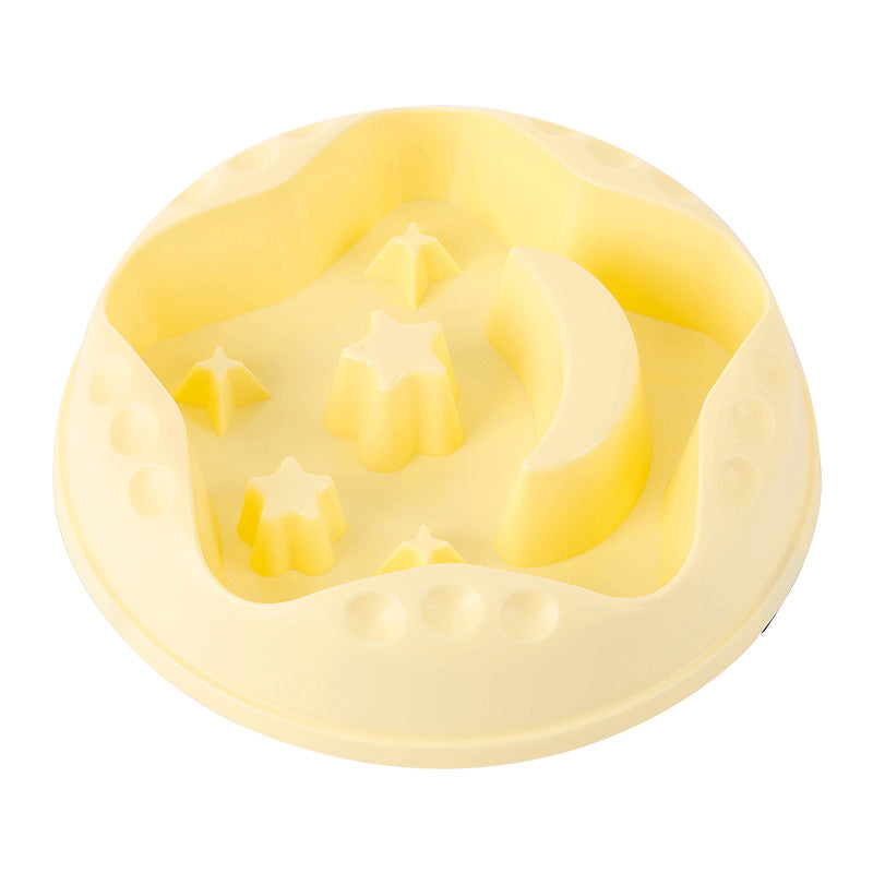 KFX-0428477 Large Capacity Moon Star Wings Slow Feed Dog Bowl for Water and Food