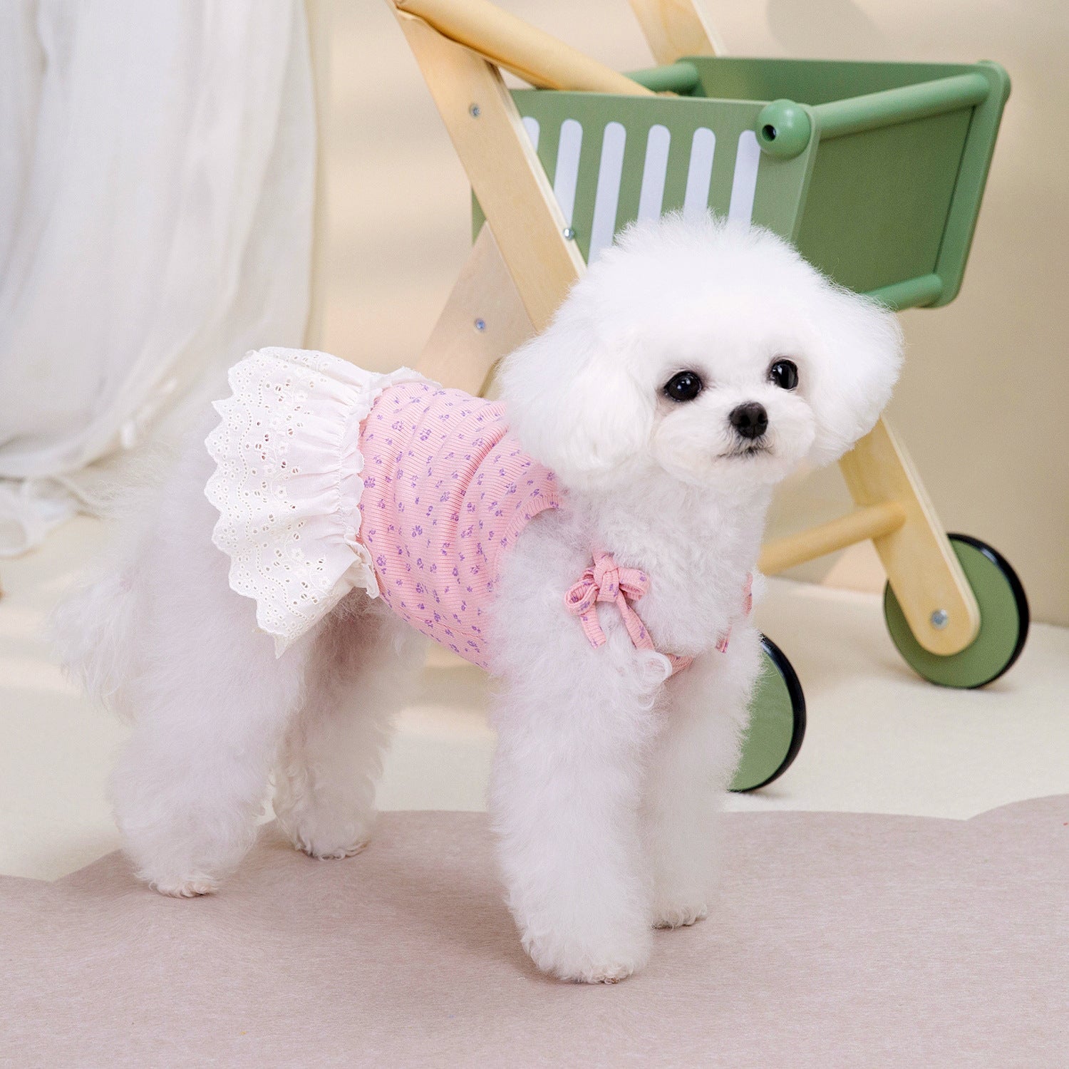 KFX-0428605 Light Purple Cotton Pet Dress for Dogs - Princess Style Available in Multiple Sizes