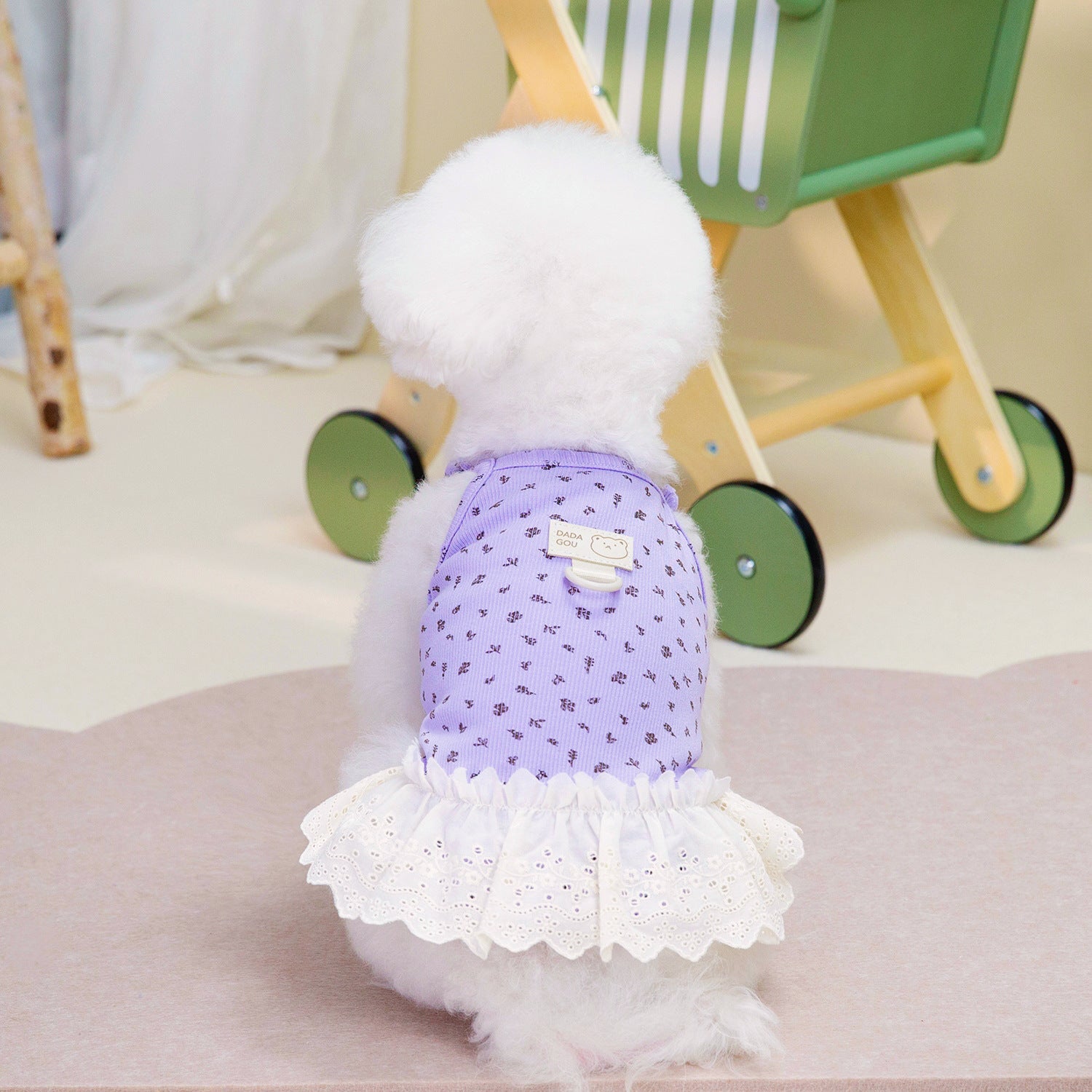 KFX-0428605 Light Purple Cotton Pet Dress for Dogs - Princess Style Available in Multiple Sizes