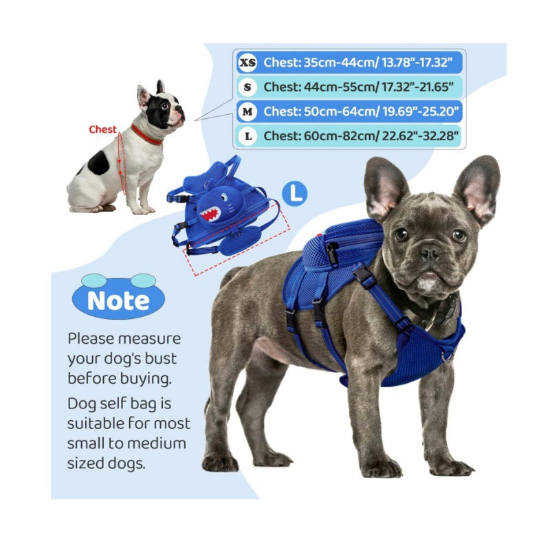 KFX-0430269 Cartoon Dog Breast Strap Backpack for Outdoor Travel - Small, Adjustable, Durable Polyester Design