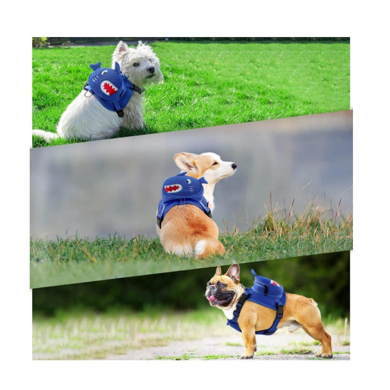 KFX-0430269 Cartoon Dog Breast Strap Backpack for Outdoor Travel - Small, Adjustable, Durable Polyester Design