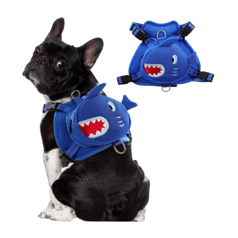 KFX-0430269 Cartoon Dog Breast Strap Backpack for Outdoor Travel - Small, Adjustable, Durable Polyester Design