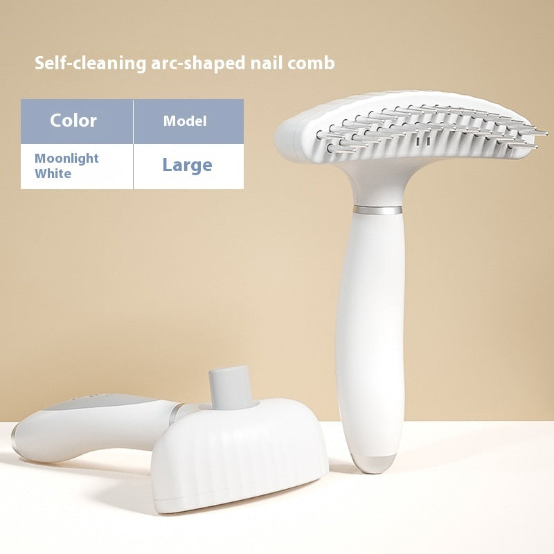 KFX-0432573 Double Row Stainless Steel Pet Comb for Dog Napping and Hair Removal - Light Blue