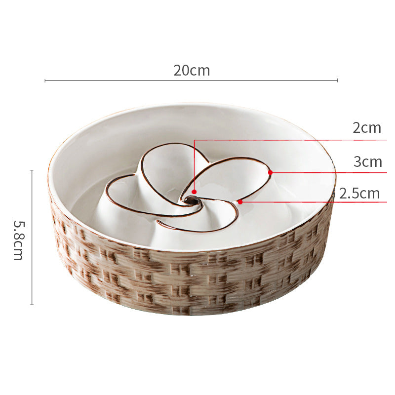 KFX-0432957 Ceramic Non-Slip Slow Feeder Bowl for Medium to Large Dogs