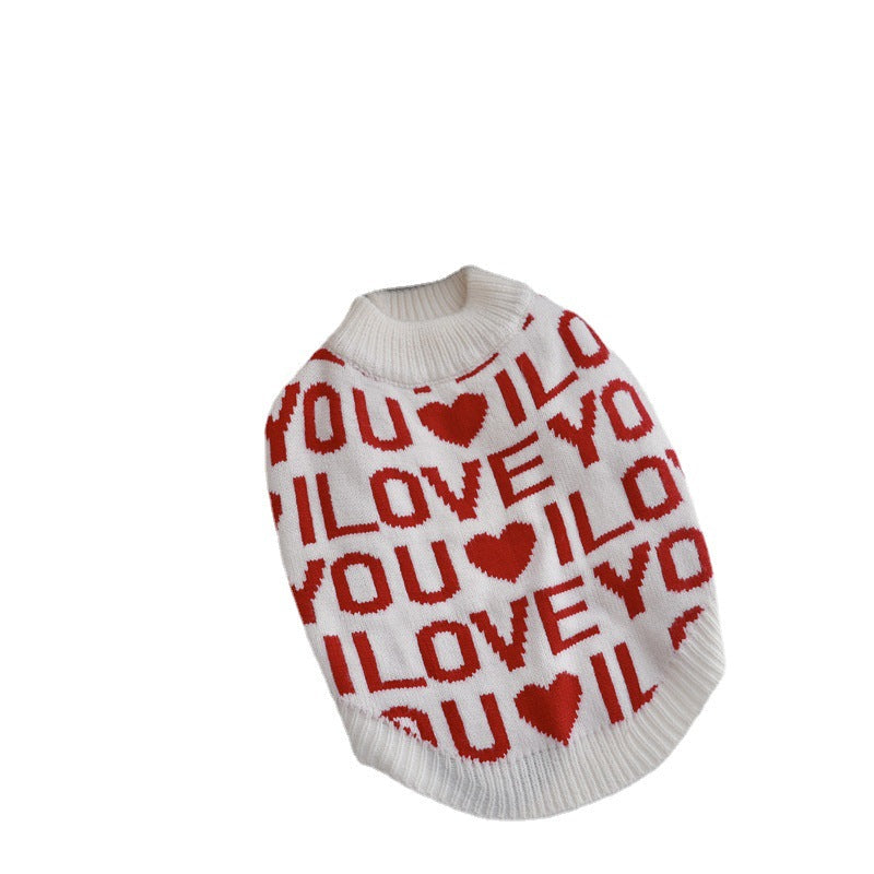 KFX-0434749 Cozy Rabbit Velvet Padded Dog Sweater in Red