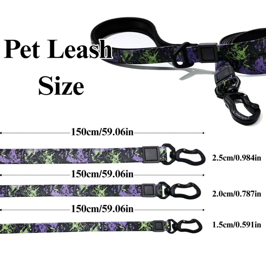 KFX-0436541 Camouflage Embossed Pet Leash Set with Durable Waterproof Material for Outdoor Activities
