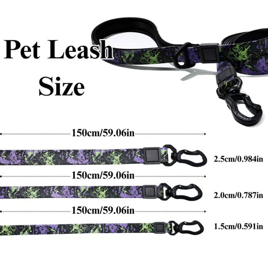 KFX-0436541 Camouflage Embossed Pet Leash Set with Durable Waterproof Material for Outdoor Activities
