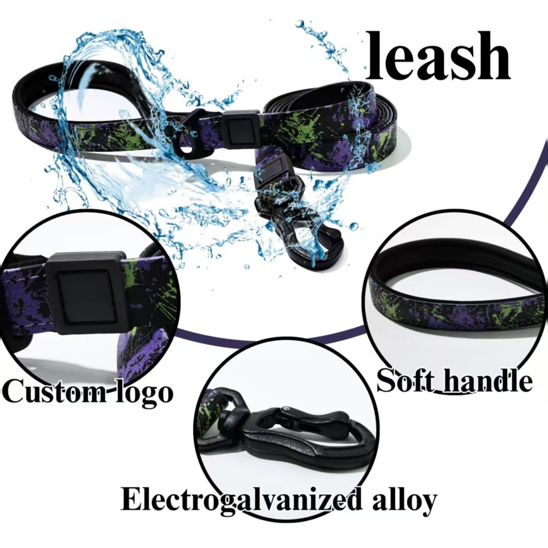 KFX-0436541 Camouflage Embossed Pet Leash Set with Durable Waterproof Material for Outdoor Activities
