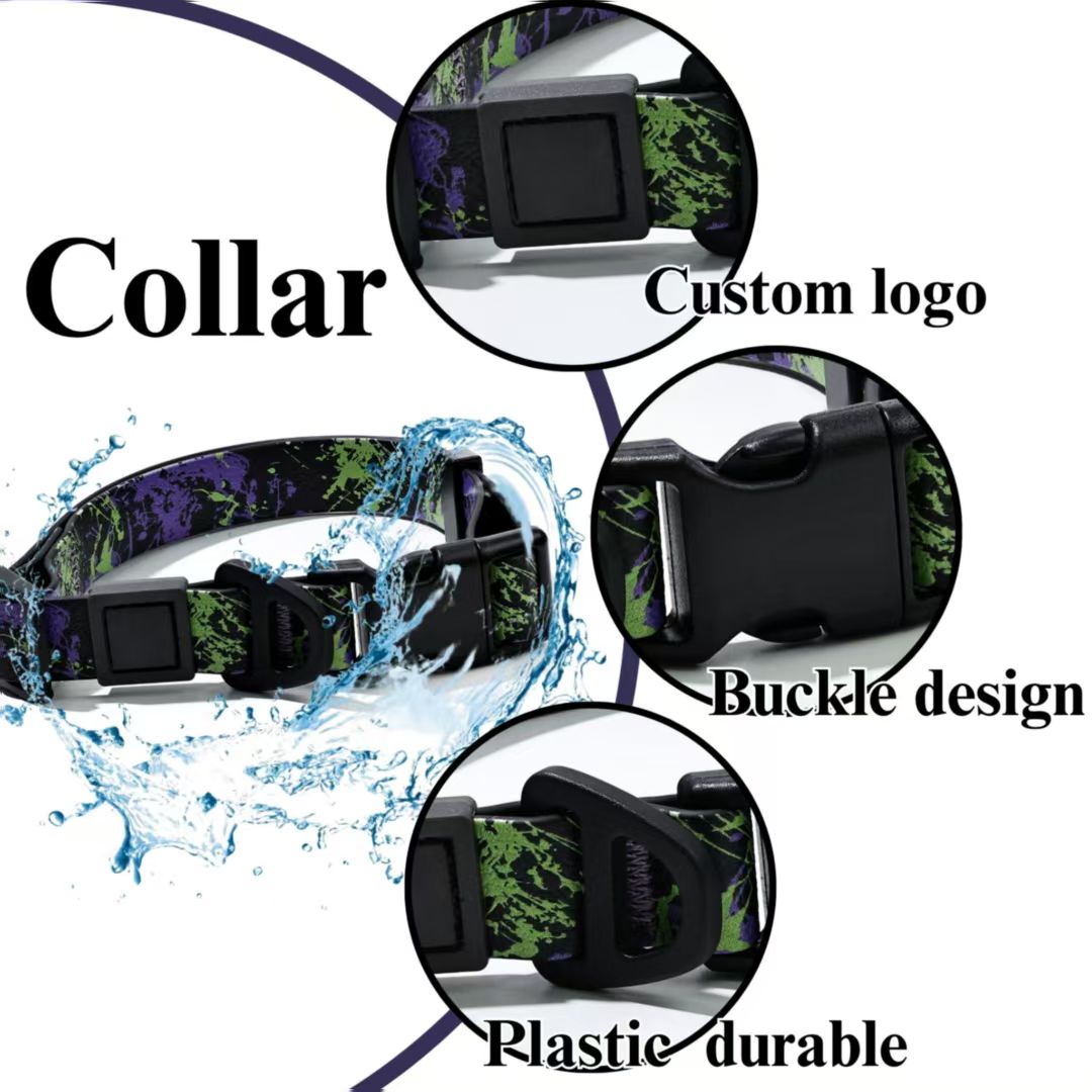 KFX-0436541 Camouflage Embossed Pet Leash Set with Durable Waterproof Material for Outdoor Activities