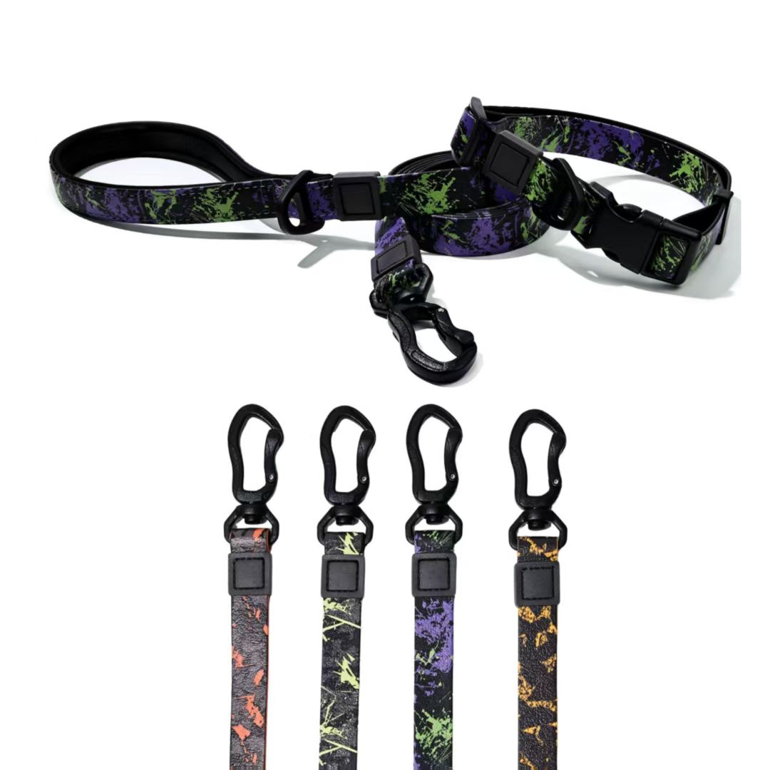 KFX-0436541 Camouflage Embossed Pet Leash Set with Durable Waterproof Material for Outdoor Activities