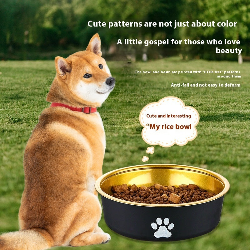 KFX-0436925 Stainless Steel Non-Slip Pet Bowl in Bronze and Gold – Available in Small, Medium, and Large Sizes