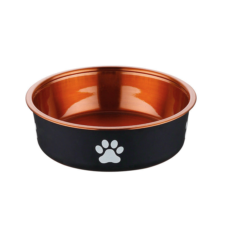 KFX-0436925 Stainless Steel Non-Slip Pet Bowl in Bronze and Gold – Available in Small, Medium, and Large Sizes