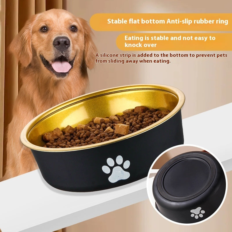 KFX-0436925 Stainless Steel Non-Slip Pet Bowl in Bronze and Gold – Available in Small, Medium, and Large Sizes