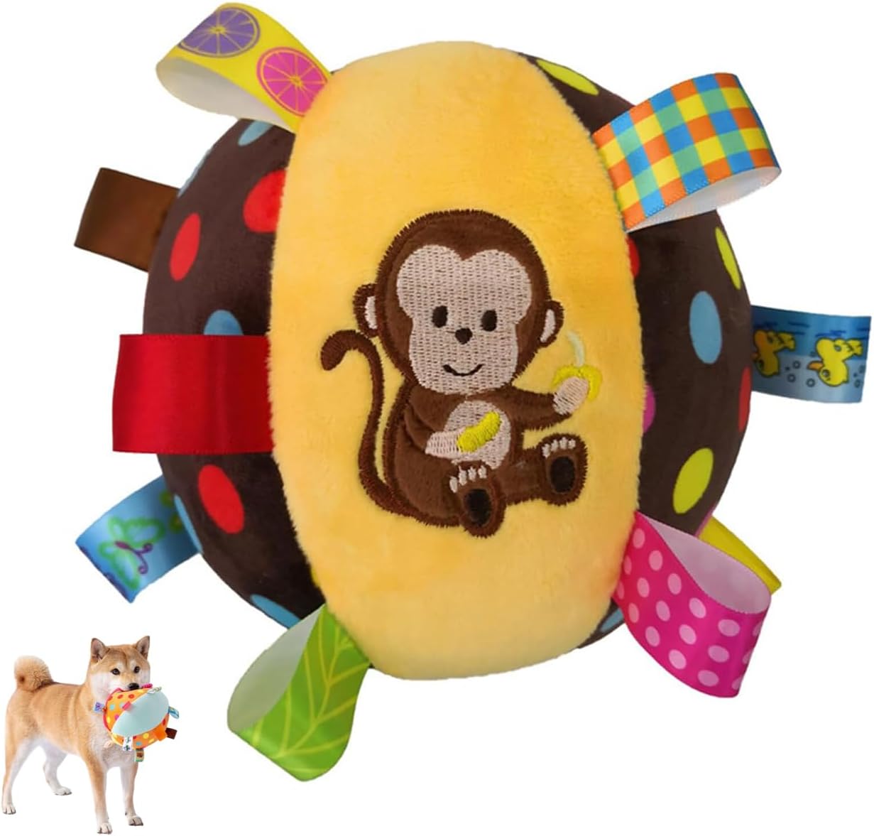 KFX-0439997 Interactive Dog Toy with Built-in Chimes and Squeaky Balls for Endless Fun