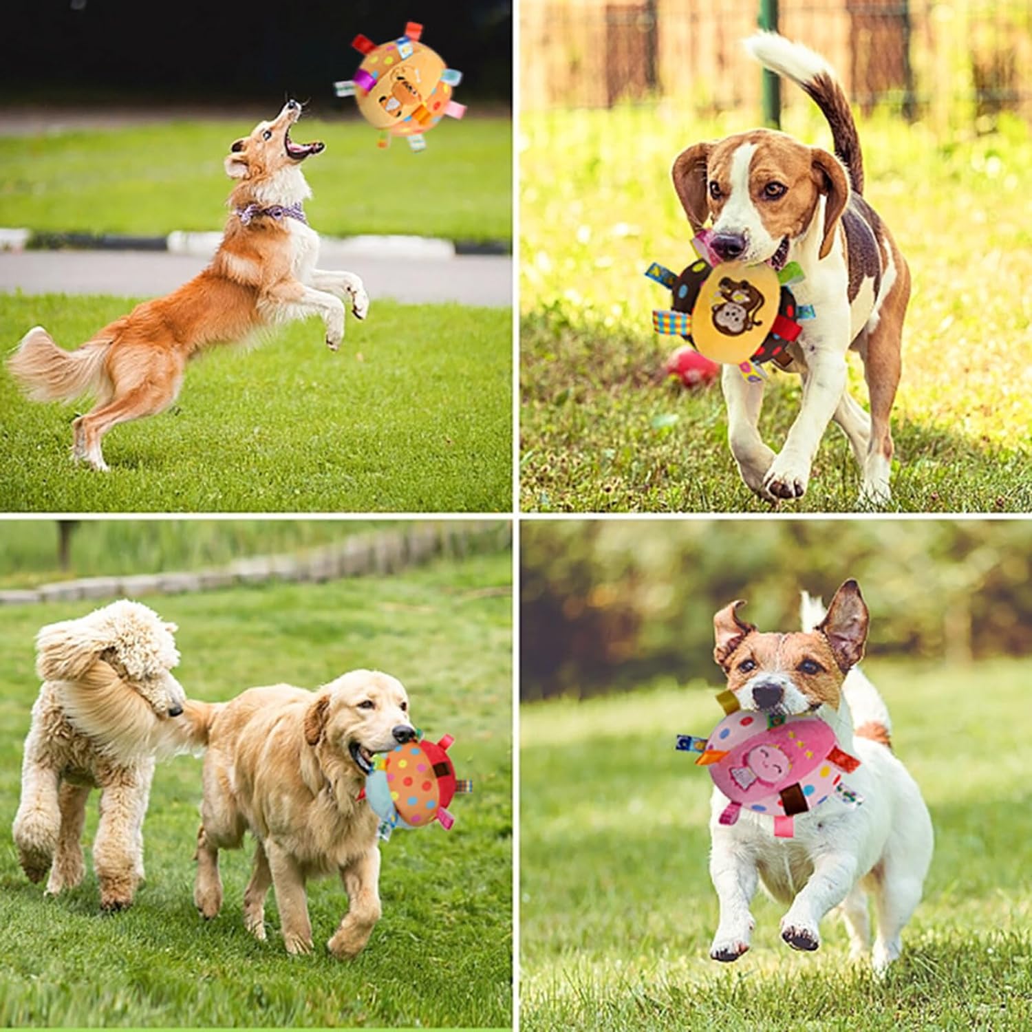 KFX-0439997 Interactive Dog Toy with Built-in Chimes and Squeaky Balls for Endless Fun