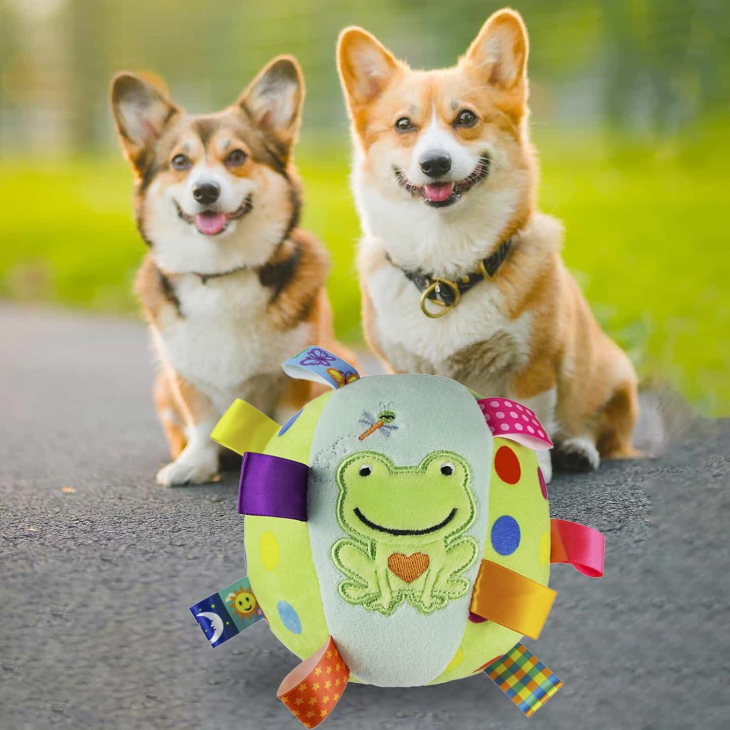 KFX-0439997 Interactive Dog Toy with Built-in Chimes and Squeaky Balls for Endless Fun