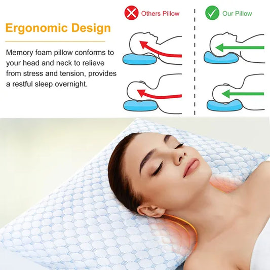 KFX-0441149 Cooling Memory Foam Pillow with Adjustable Fill and Double-Sided Cover Featuring Cooling Gel Infused Foam