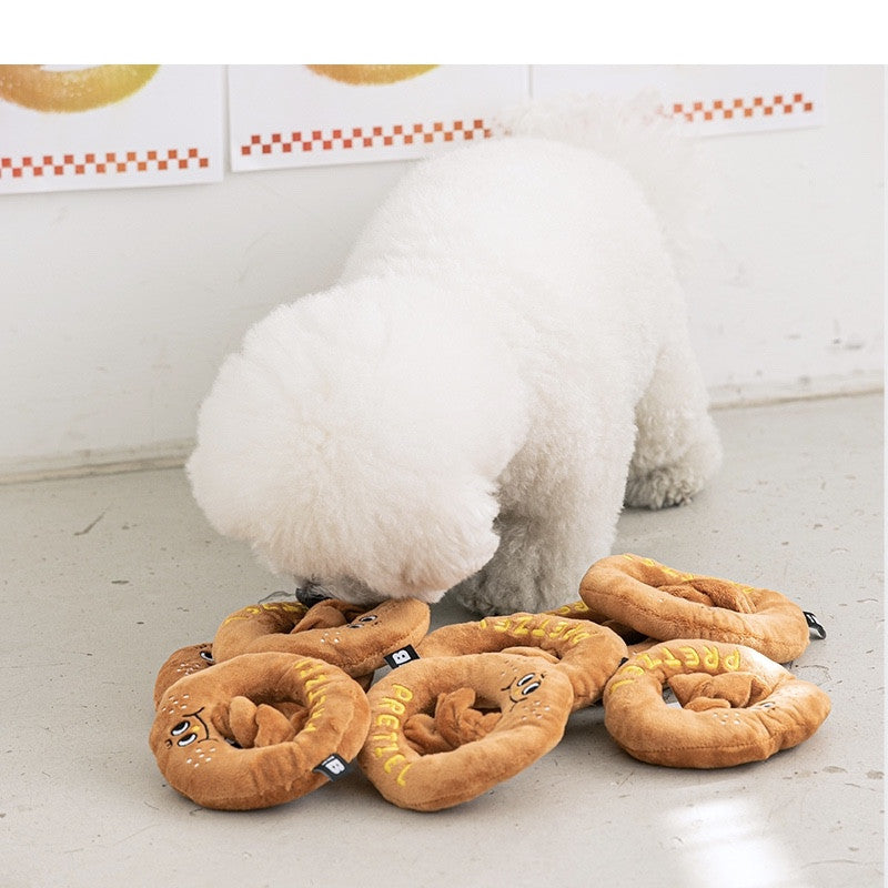 KFX-0444733 Cotton Bread Doughnut Pet Toy with Sniffing Sound for Dogs