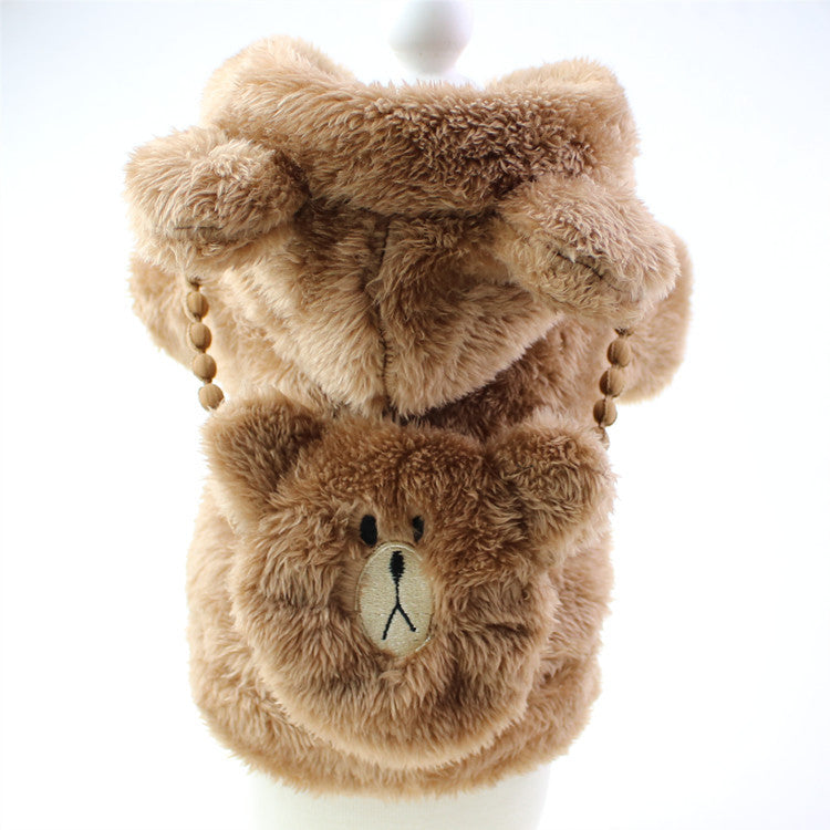 KFX-0447037 Plush Embroidered Two-Legged Sweater for Dogs - Double-Sided Arctic Velvet, Available in Various Colors