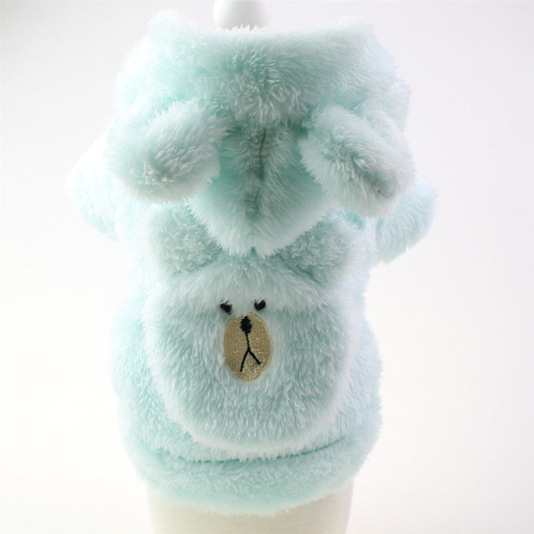 KFX-0447037 Plush Embroidered Two-Legged Sweater for Dogs - Double-Sided Arctic Velvet, Available in Various Colors