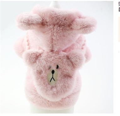 KFX-0447037 Plush Embroidered Two-Legged Sweater for Dogs - Double-Sided Arctic Velvet, Available in Various Colors