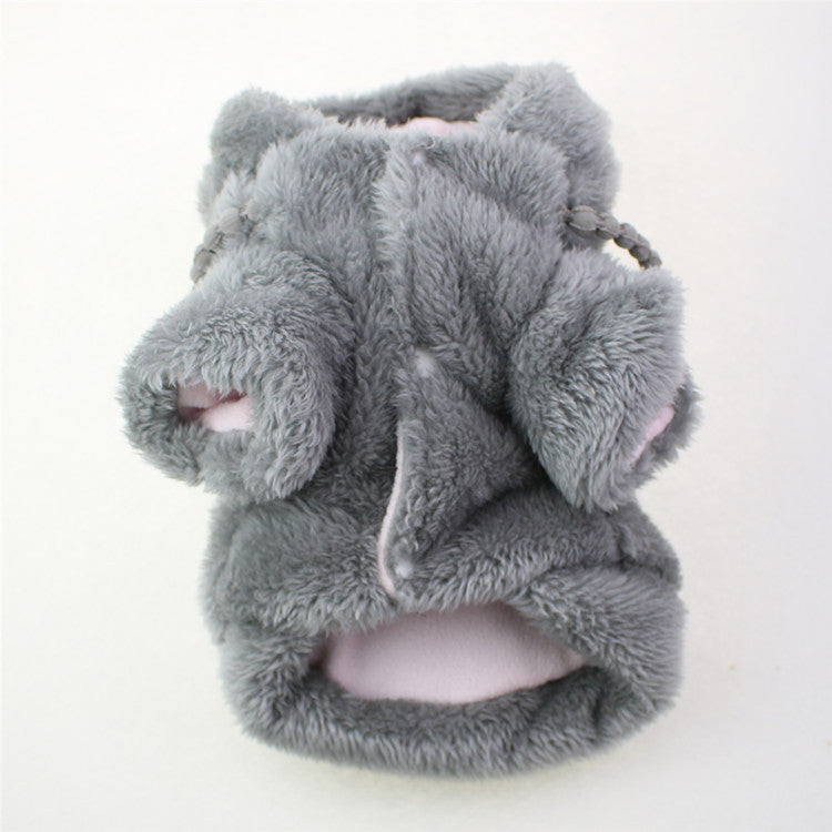 KFX-0447037 Plush Embroidered Two-Legged Sweater for Dogs - Double-Sided Arctic Velvet, Available in Various Colors