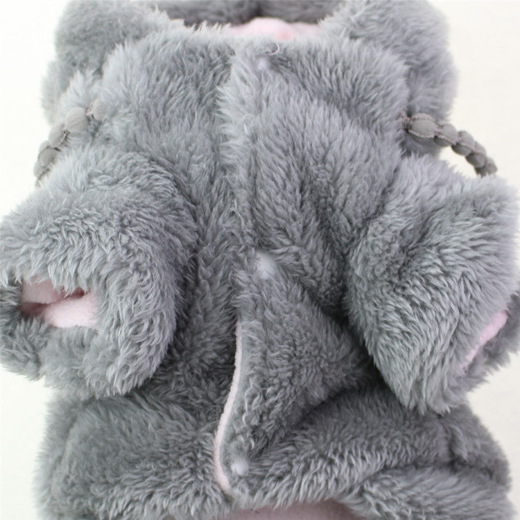 KFX-0447037 Plush Embroidered Two-Legged Sweater for Dogs - Double-Sided Arctic Velvet, Available in Various Colors