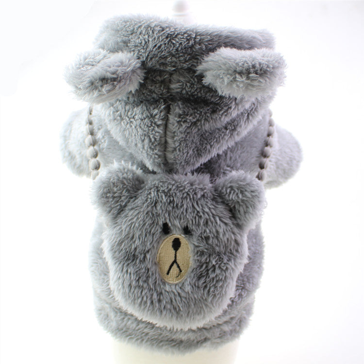 KFX-0447037 Plush Embroidered Two-Legged Sweater for Dogs - Double-Sided Arctic Velvet, Available in Various Colors