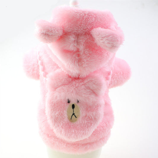KFX-0447037 Plush Embroidered Two-Legged Sweater for Dogs - Double-Sided Arctic Velvet, Available in Various Colors