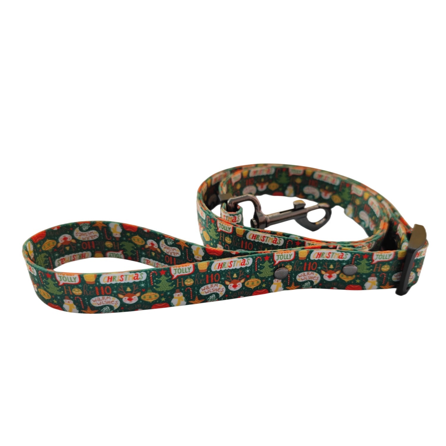 KFX-0447549 Christmas Themed Dog Leash and Harness Set in Red and Green