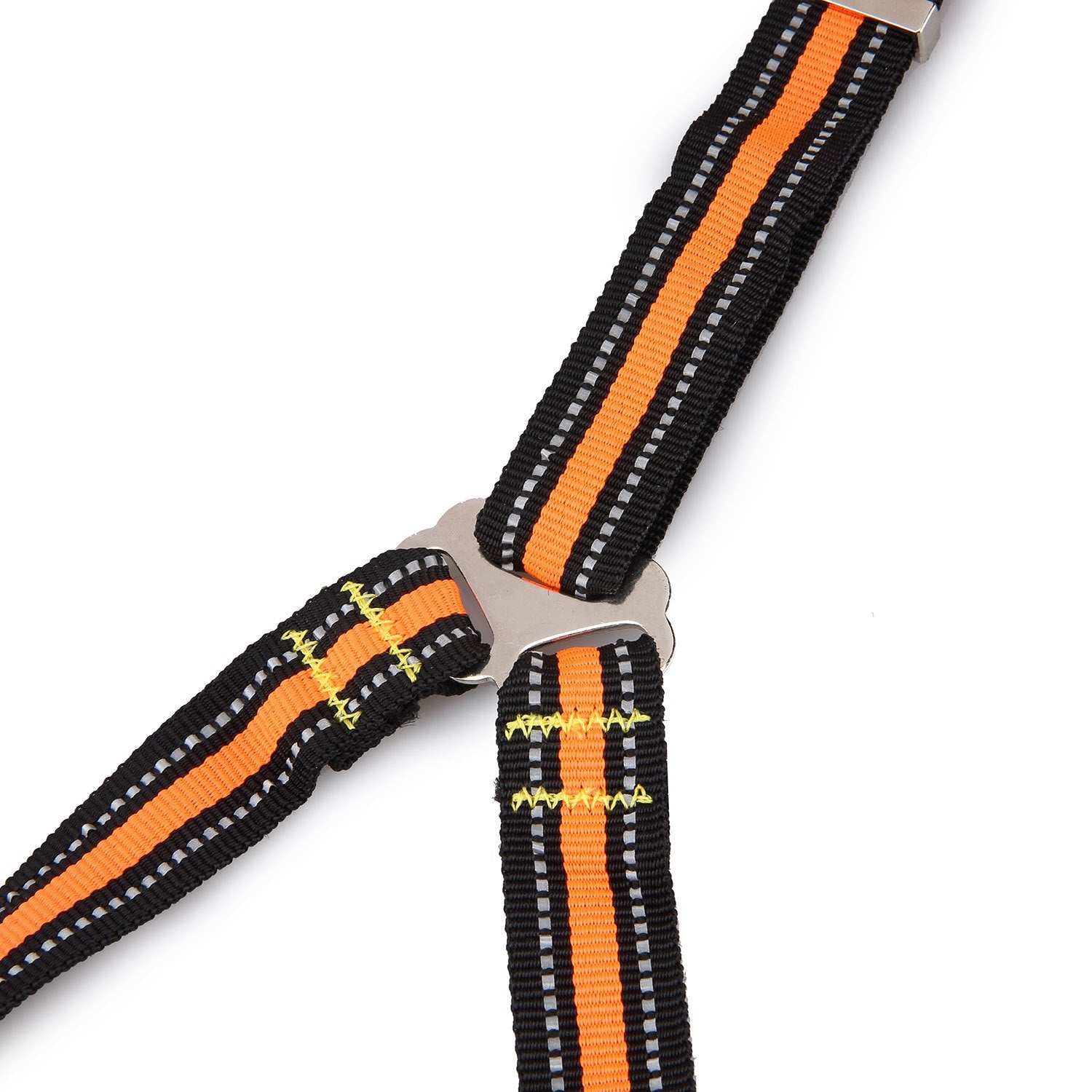 KFX-0448061 Adjustable Reflective Nylon Pet Double-Headed Leash for Two Dogs - Orange, Blue, Green
