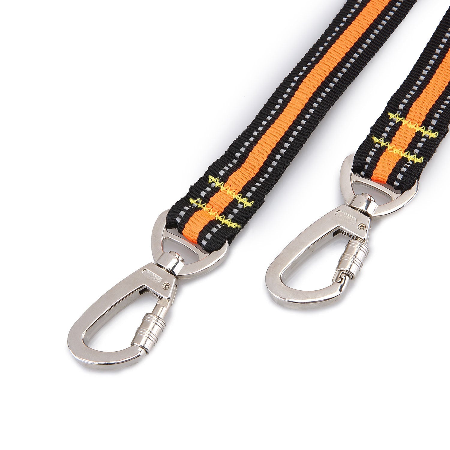 KFX-0448061 Adjustable Reflective Nylon Pet Double-Headed Leash for Two Dogs - Orange, Blue, Green