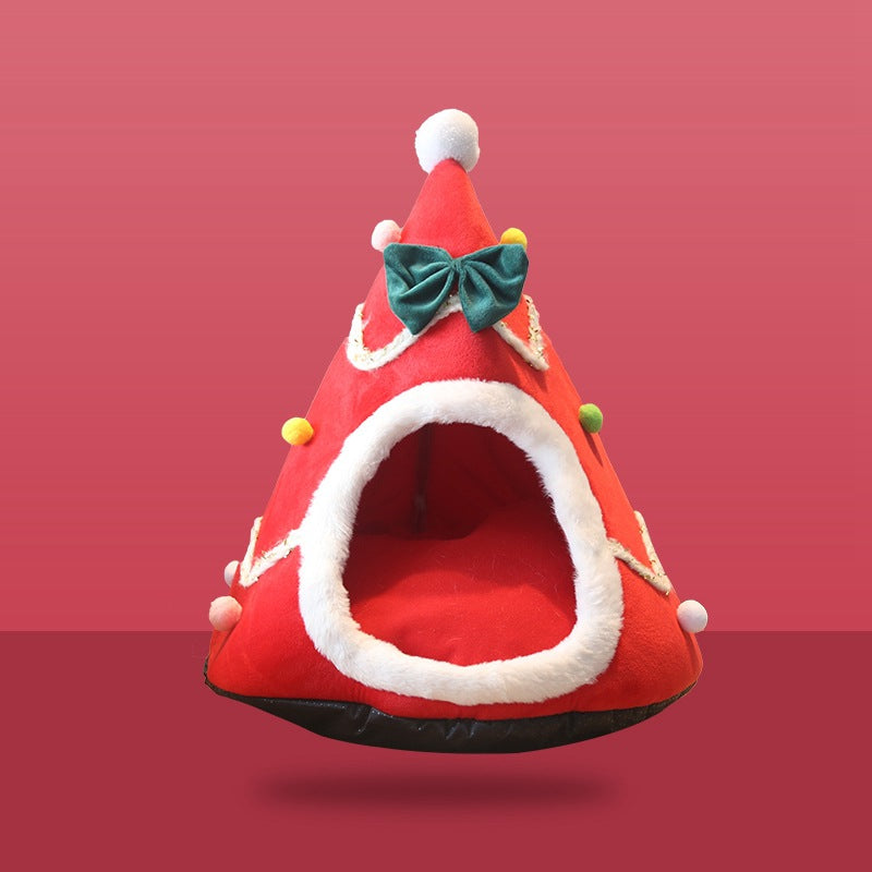 KFX-0448317 Cozy Christmas Cat Nest - Available in Red, Green, and Fun Designs