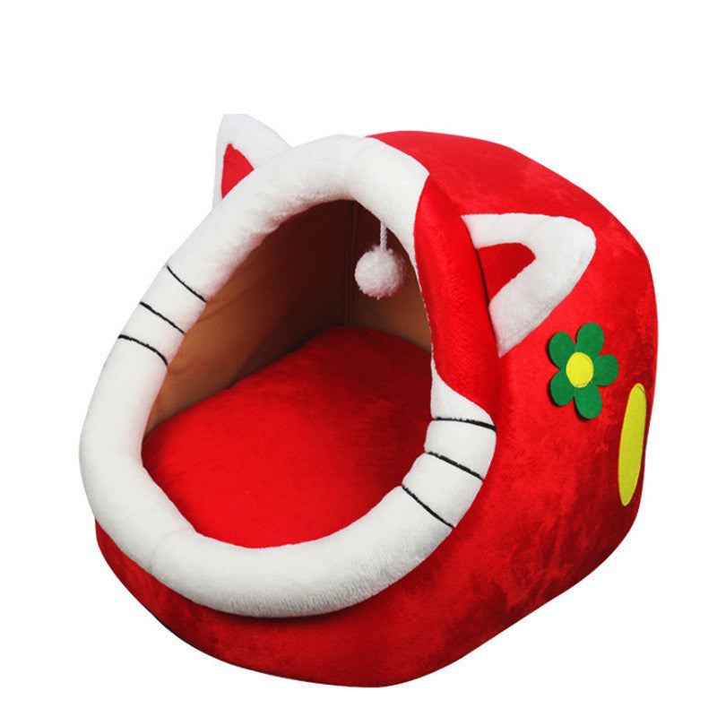 KFX-0448317 Cozy Christmas Cat Nest - Available in Red, Green, and Fun Designs