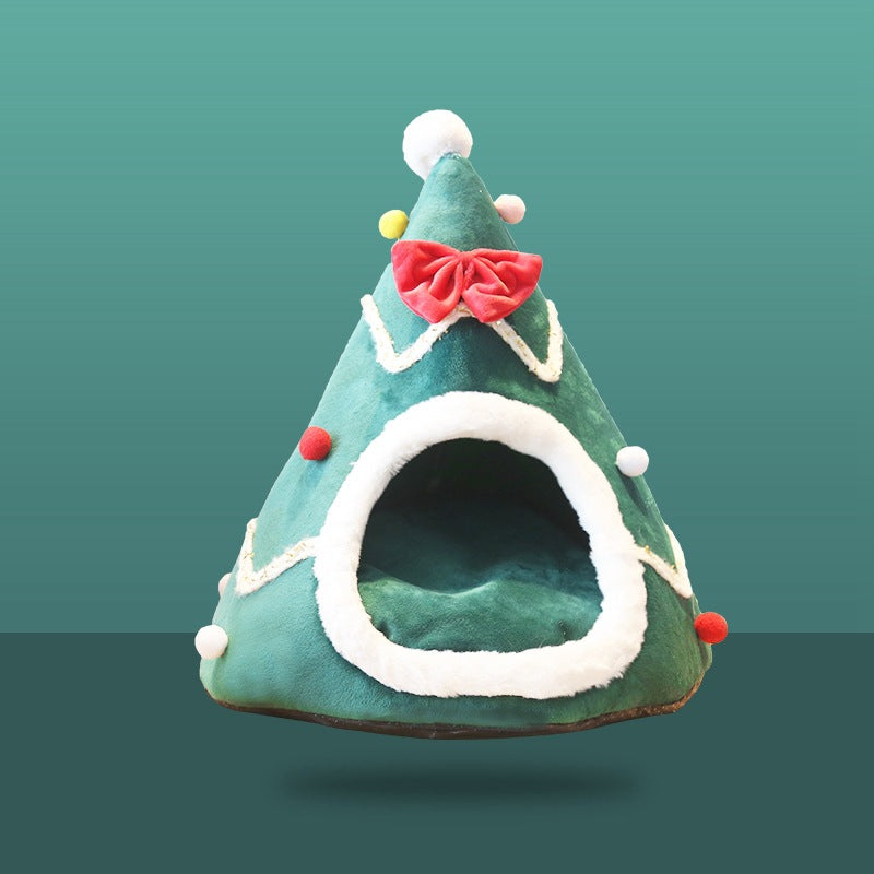 KFX-0448317 Cozy Christmas Cat Nest - Available in Red, Green, and Fun Designs
