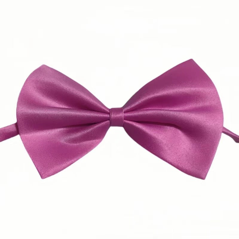 KFX-0450493 Solid Color Bow Pet Collar – Adjustable Neck 34-44cm, Multiple Colors Available