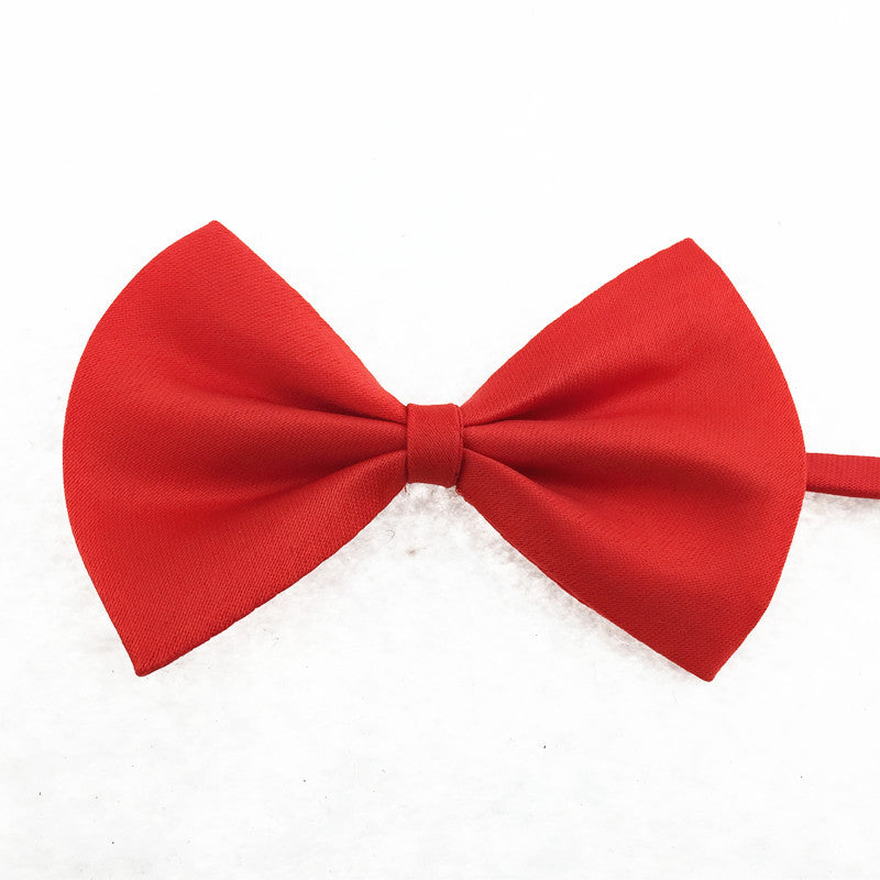 KFX-0450493 Solid Color Bow Pet Collar – Adjustable Neck 34-44cm, Multiple Colors Available
