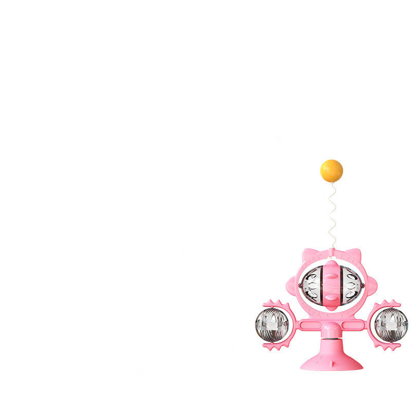 KFX-0452029 Cat Toy with Suction Cup and Leaking Ball - Fun Interactive Play in Lake Blue, Yellow, Green, and Pink
