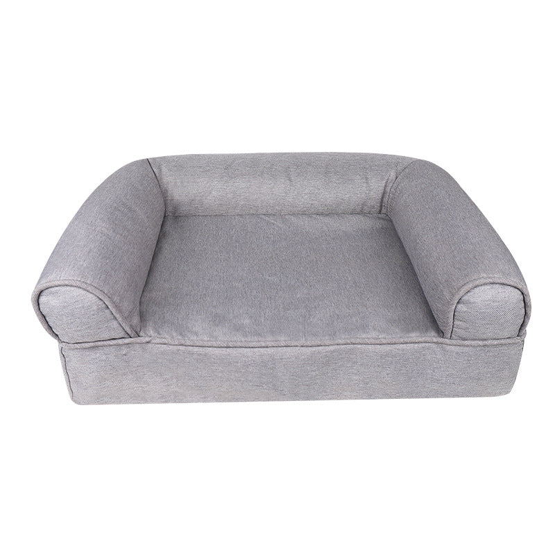 KFX-0452285 Removable and Washable Cat Sofa Nest in Gray - Linen Fabric Pet Bed for Cats Under 25kg