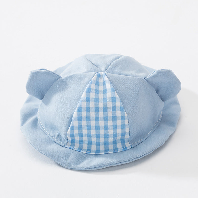 KFX-0453053 Cute All-Match Dog Hat for Small and Medium Breeds - Yellow and Blue, Polyester, 13.5cm Diameter