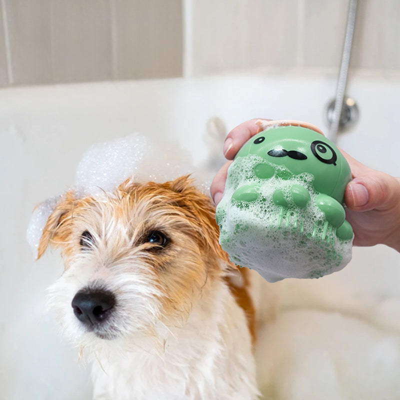 KFX-0455869 Silicone Pet Bath Brush with Body Wash for Dogs and Cats - Massage Comb Tool