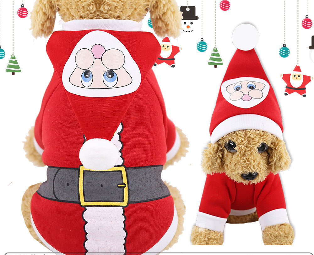 KFX-0458429 Hooded Cotton Padded Sweater for Dogs - Christmas Green Color