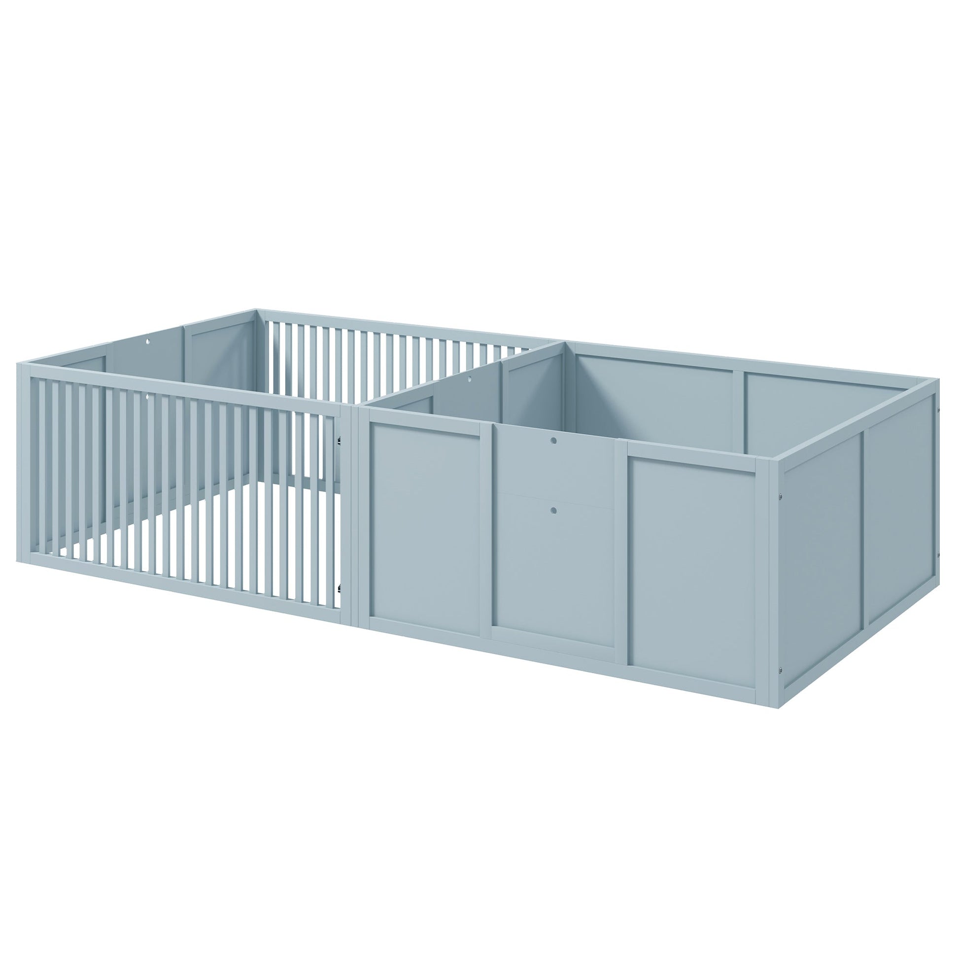 KFX-0459453 Spacious Dog Egg Crate with Removable Doors for Mothers and Newborn Puppies, Indoor Playpen, 81" x 39" x 20", Grey
