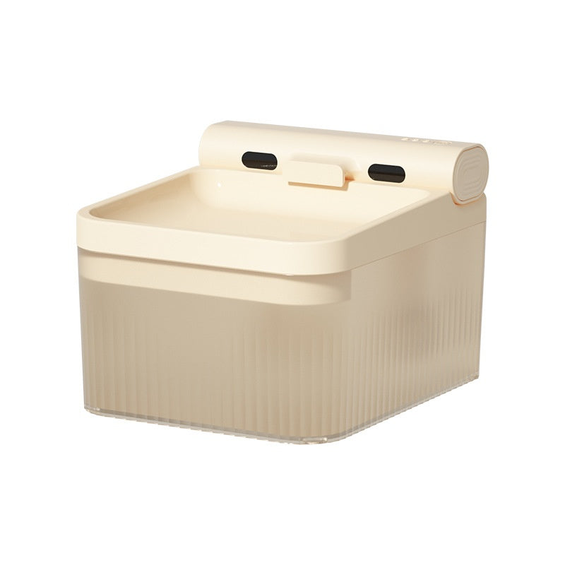 KFX-0459837 4L Smart Pet Water Dispenser with Triple Filter System for Cats and Dogs, Available in Tea Apricot and Gray White