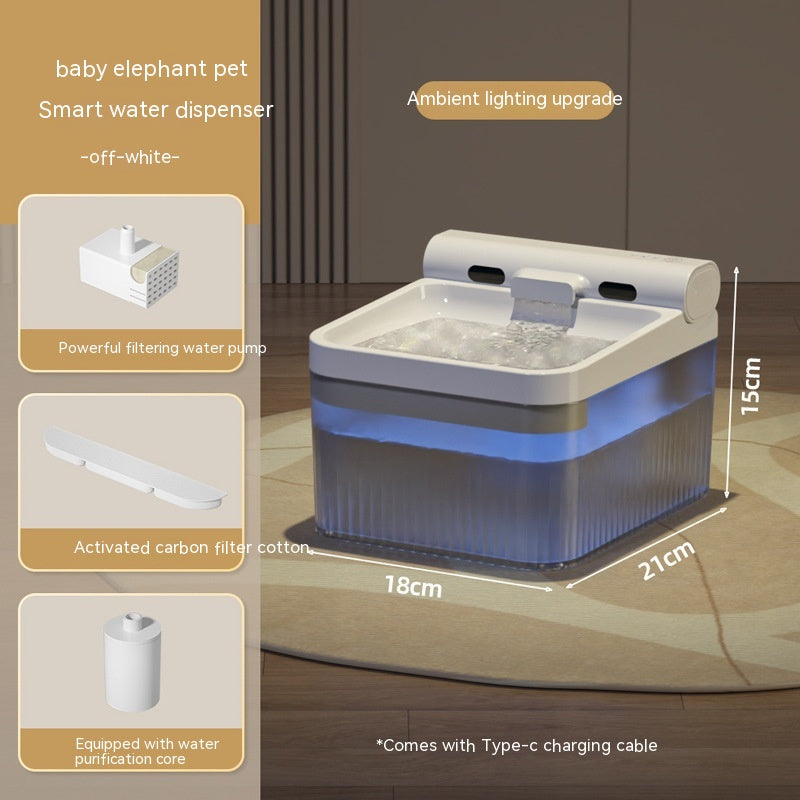 KFX-0459837 4L Smart Pet Water Dispenser with Triple Filter System for Cats and Dogs, Available in Tea Apricot and Gray White
