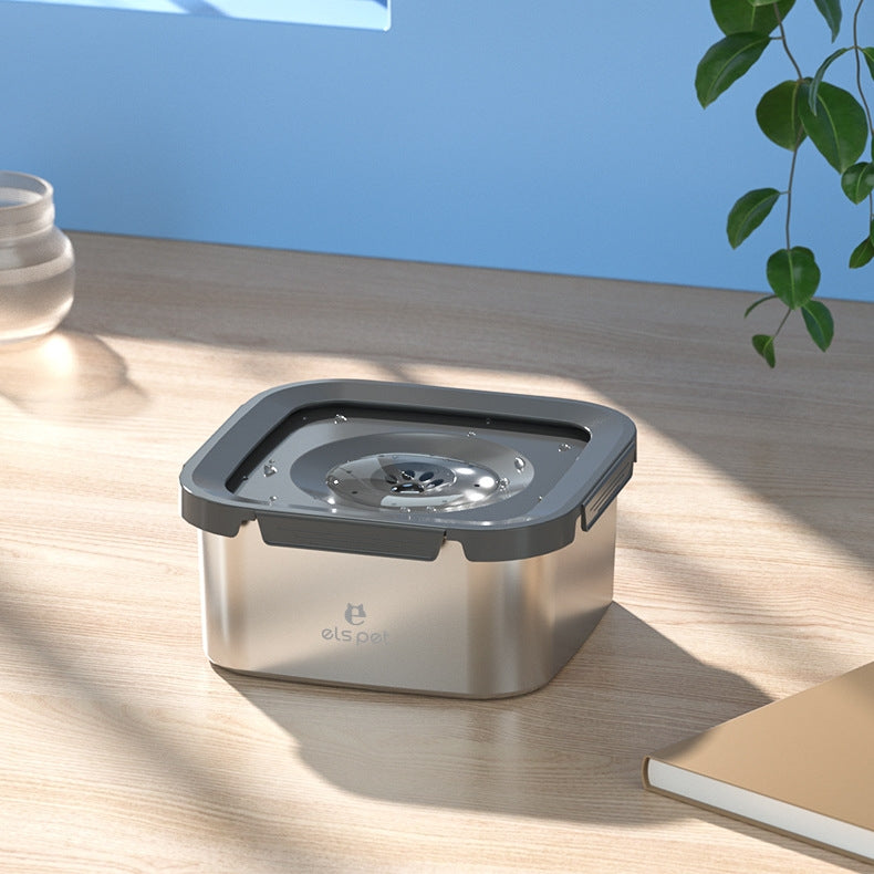KFX-0459965 Stainless Steel Floating Pet Water Bowl with Filter - Anti-Tumble Design