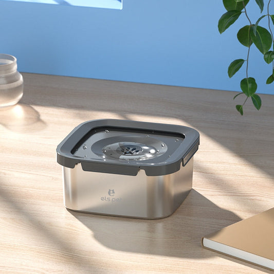 KFX-0459965 Stainless Steel Floating Pet Water Bowl with Filter - Anti-Tumble Design