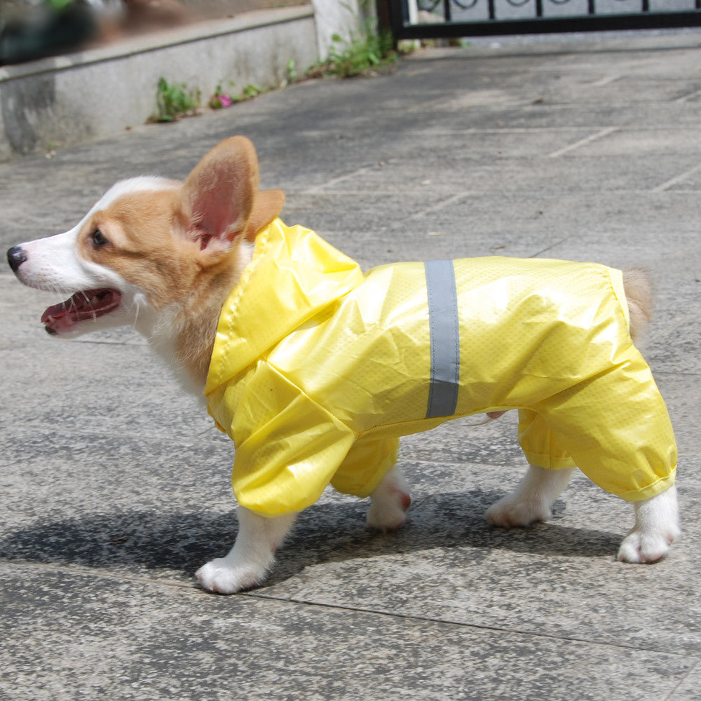 KFX-0460349 Reflective Waterproof Double Layer Pet Raincoat for Dogs - Sizes XS to 2XL