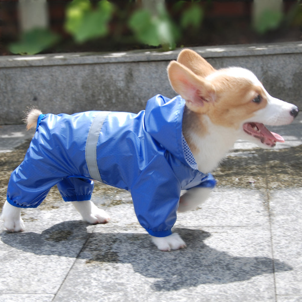 KFX-0460349 Reflective Waterproof Double Layer Pet Raincoat for Dogs - Sizes XS to 2XL