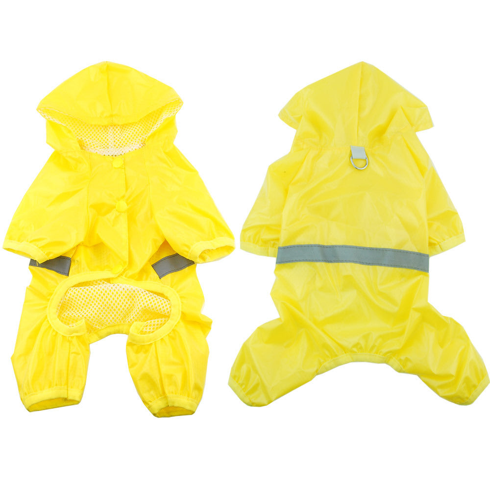 KFX-0460349 Reflective Waterproof Double Layer Pet Raincoat for Dogs - Sizes XS to 2XL